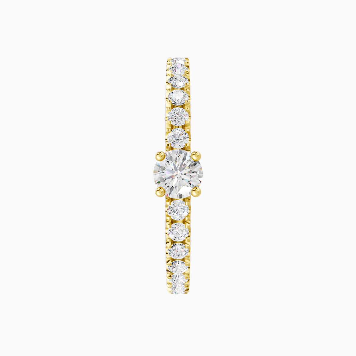 Inanna | 18k Yellow Gold 11 mm Round Diamond Hoop Piercing