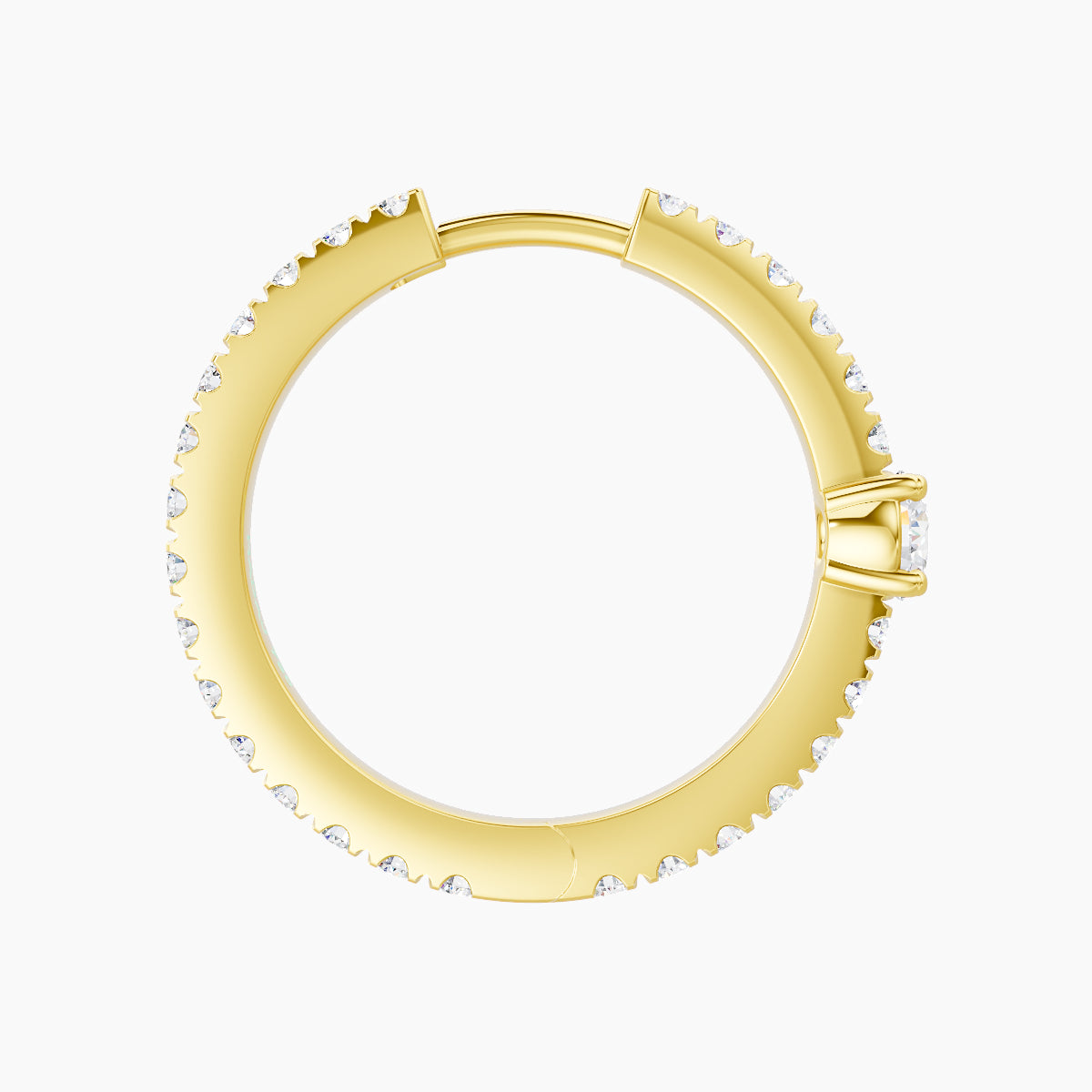 Inanna | 18k Yellow Gold 11 mm Round Diamond Hoop Piercing