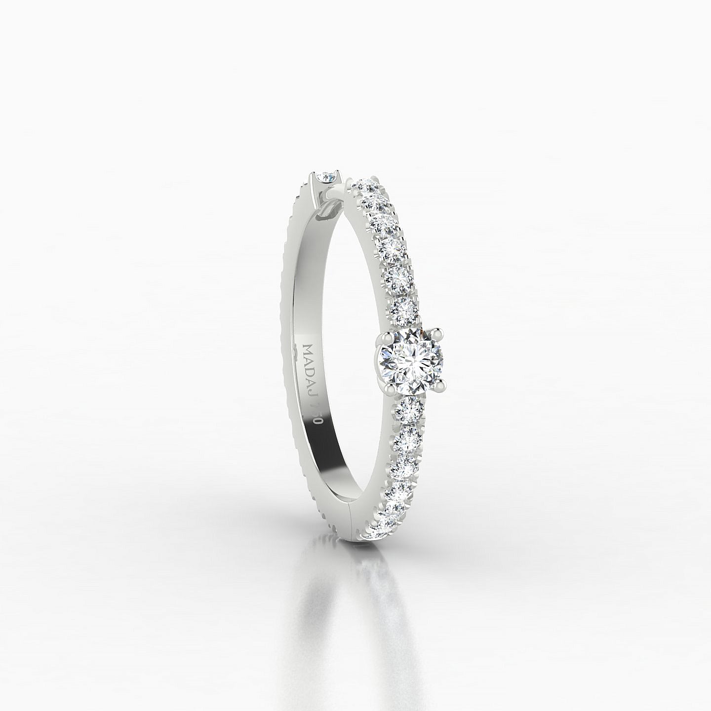 Inanna | 18k White Gold 11 mm Round Diamond Hoop Piercing