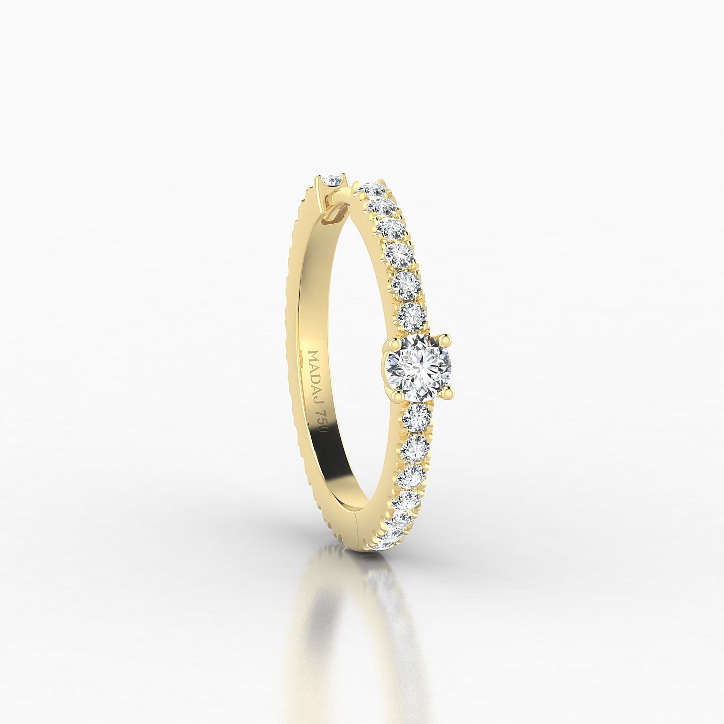 Inanna | 18k Yellow Gold 11 mm Round Diamond Hoop Piercing