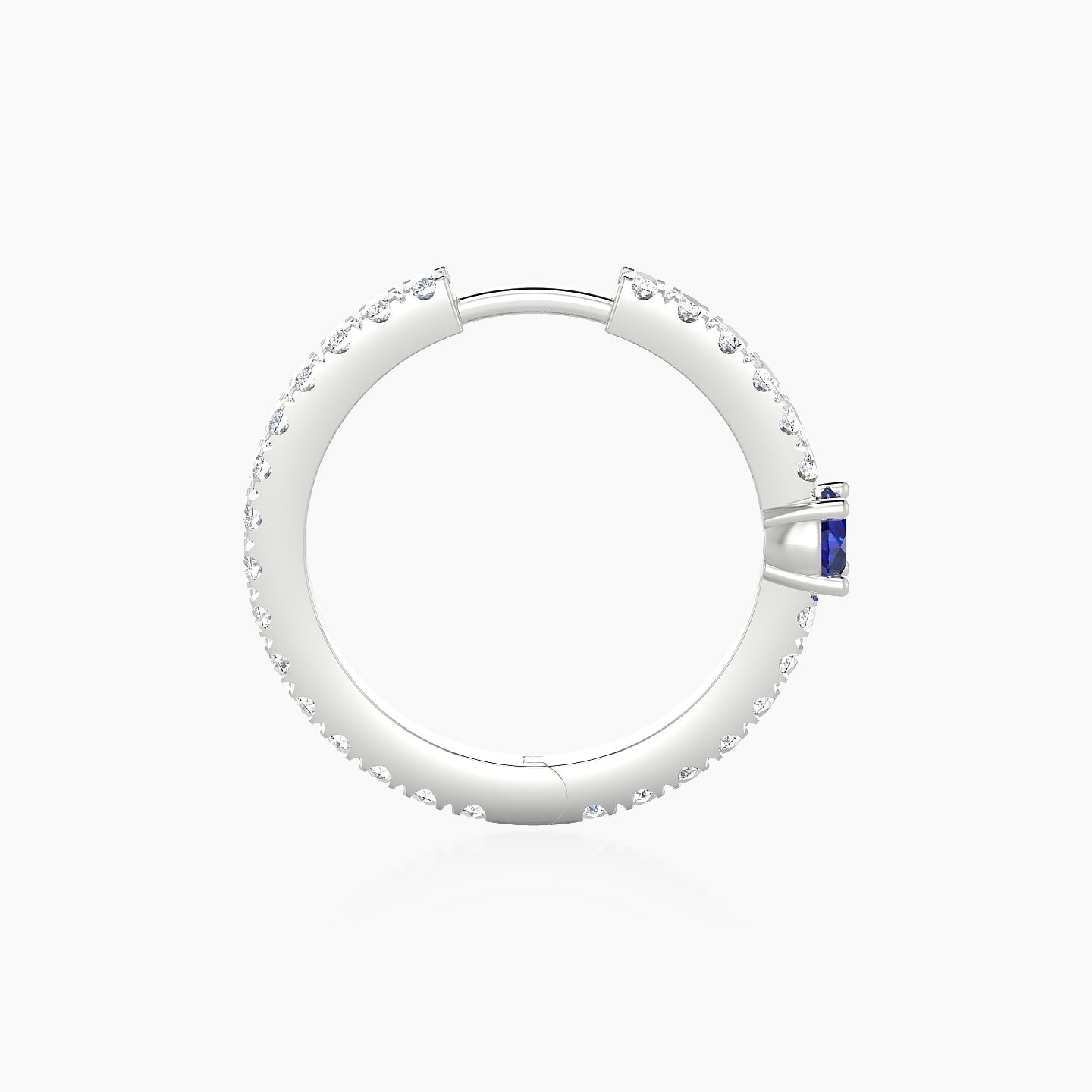Inanna | 18k White Gold 11 mm Round Sapphire & Diamond Hoop Piercing