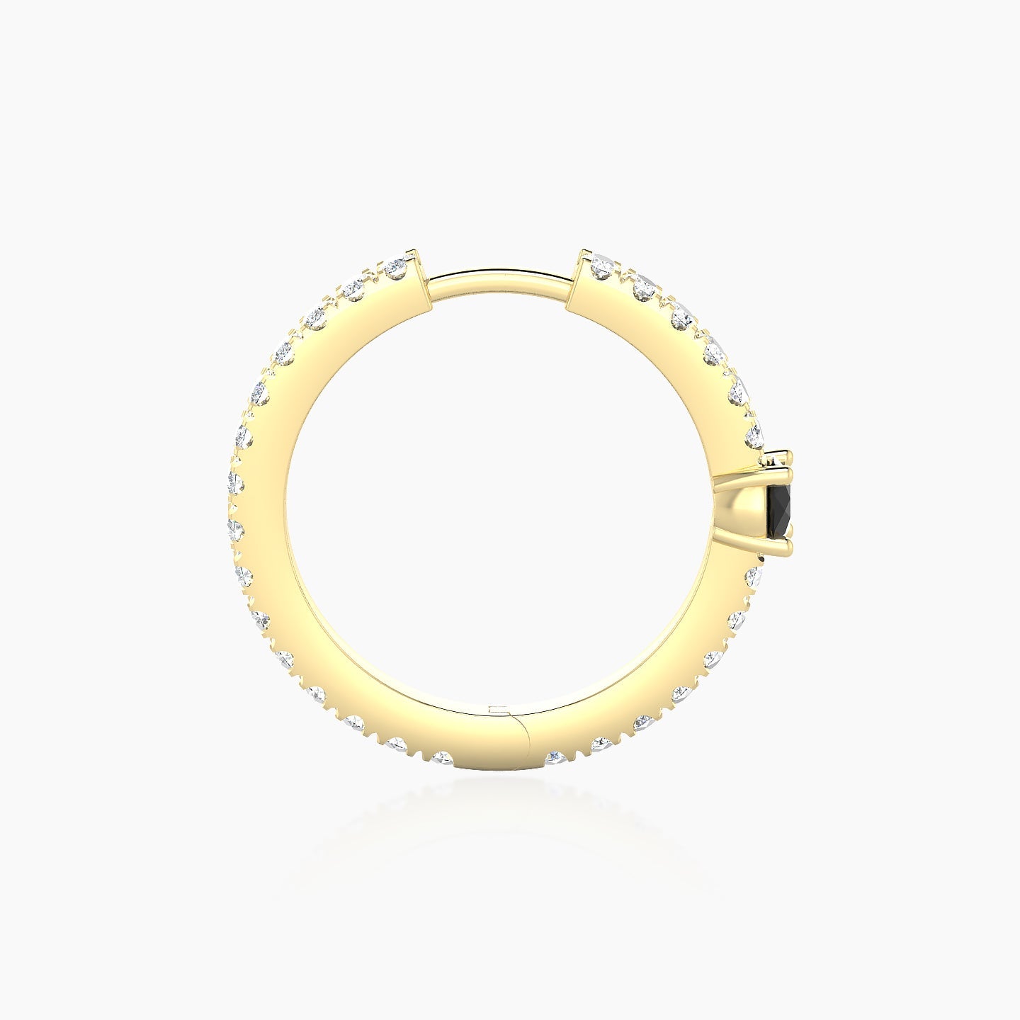 Inanna | 18k Yellow Gold 11 mm Round Black Diamond & Diamond Hoop Piercing