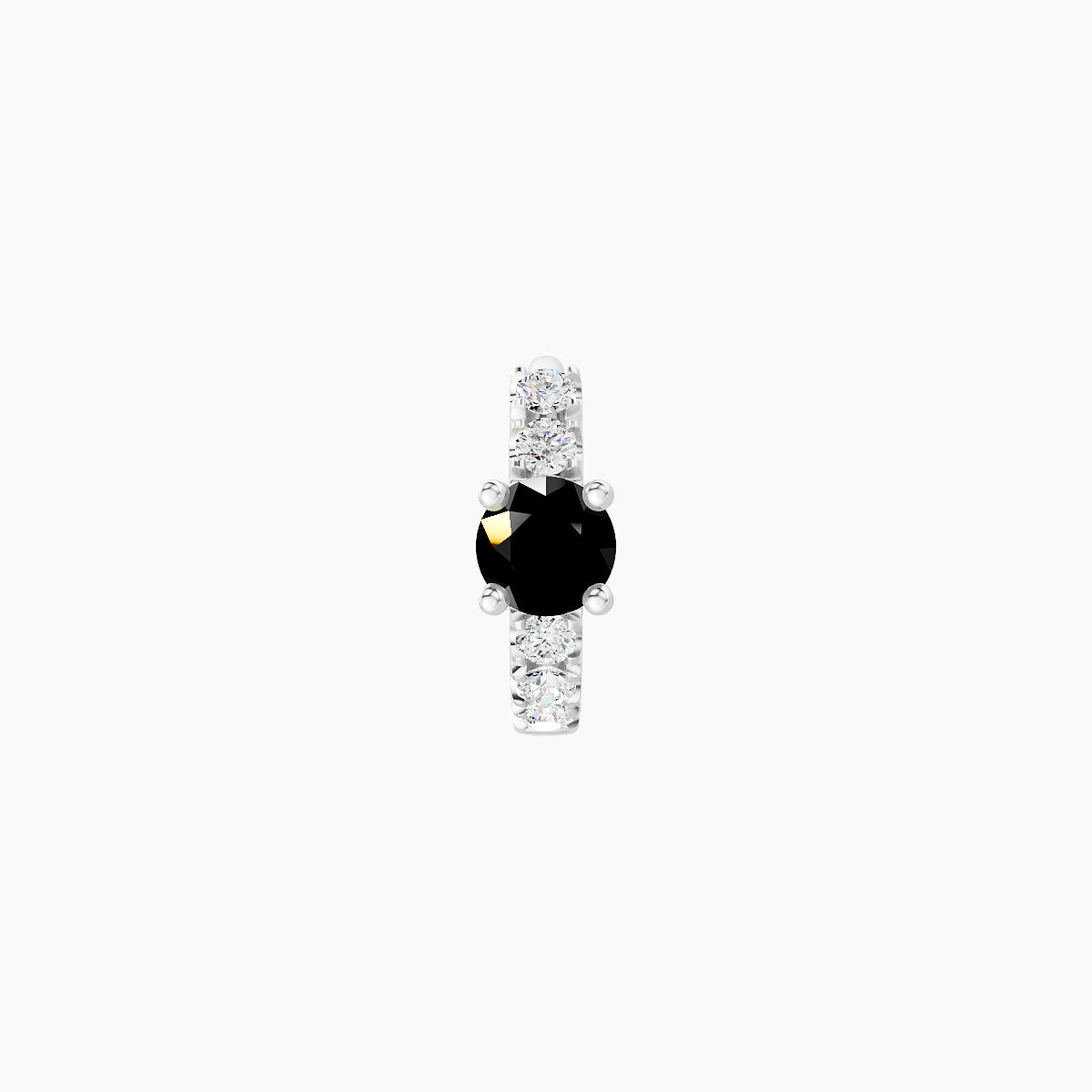 Inanna | 18k White Gold 5 mm Round Black Diamond & Diamond Hoop Piercing