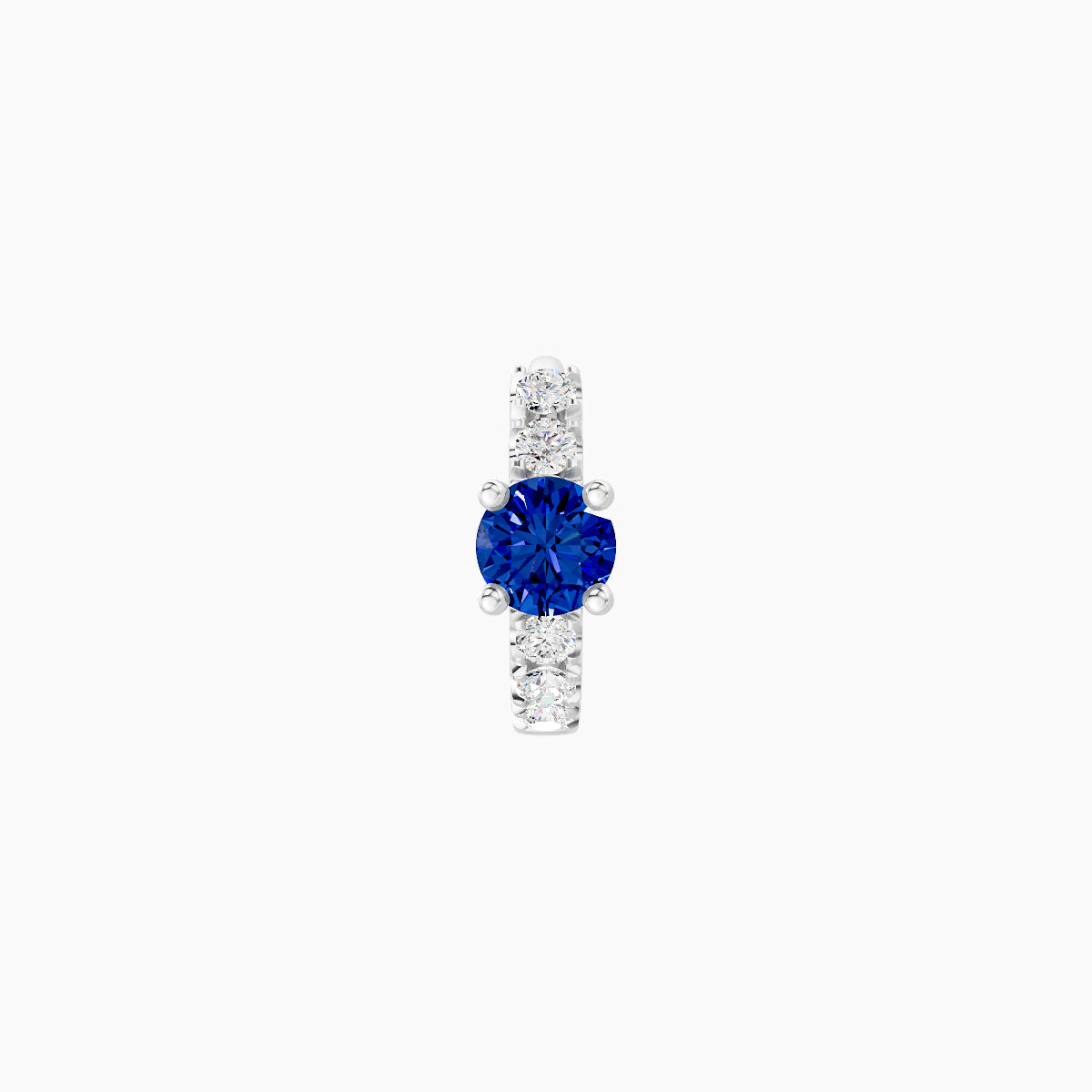 Inanna | 18k White Gold 5 mm Round Sapphire & Diamond Hoop Piercing