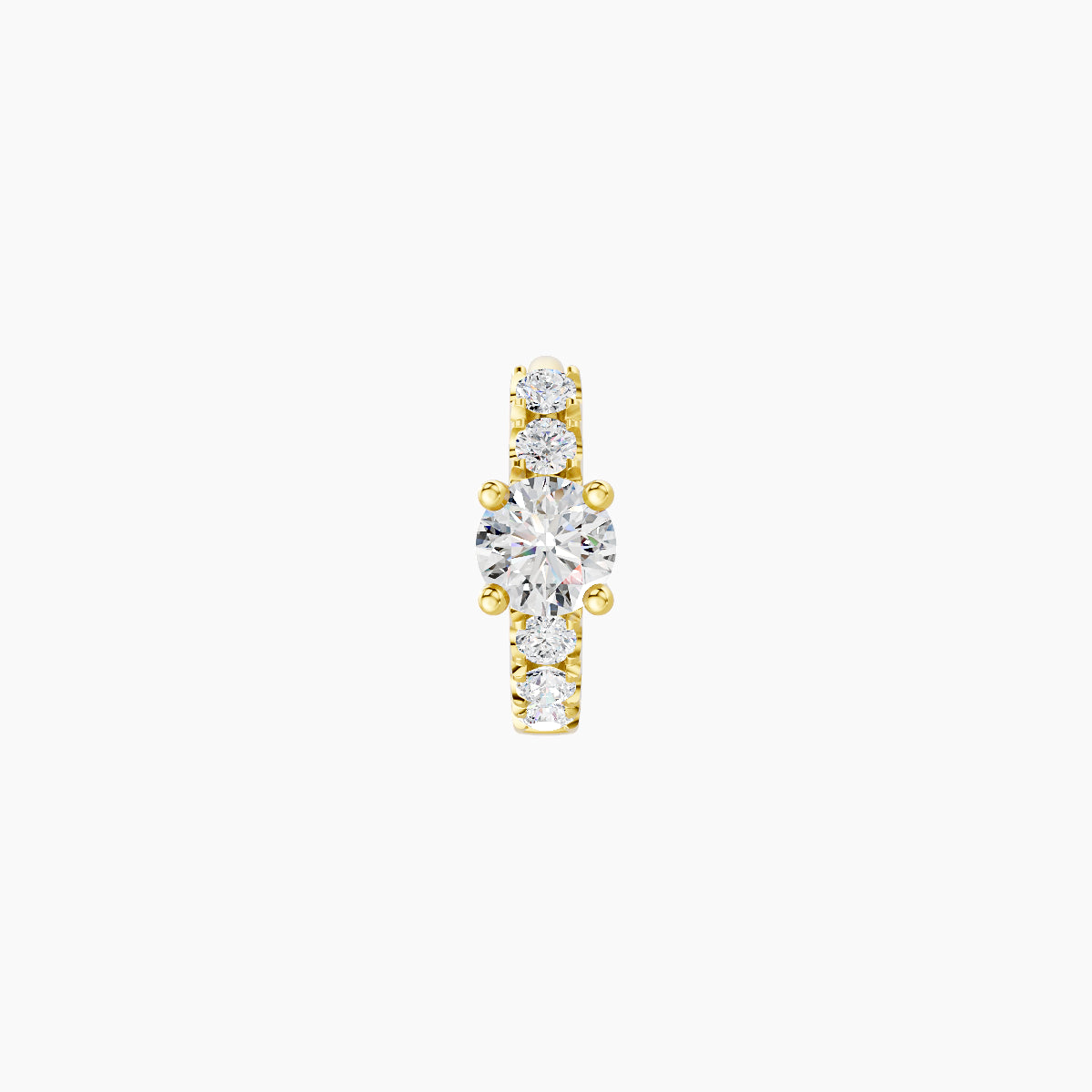 Inanna | 18k Yellow Gold 5 mm Round Diamond Hoop Piercing