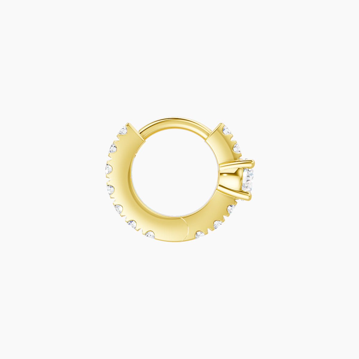 Inanna | 18k Yellow Gold 5 mm Round Diamond Hoop Piercing