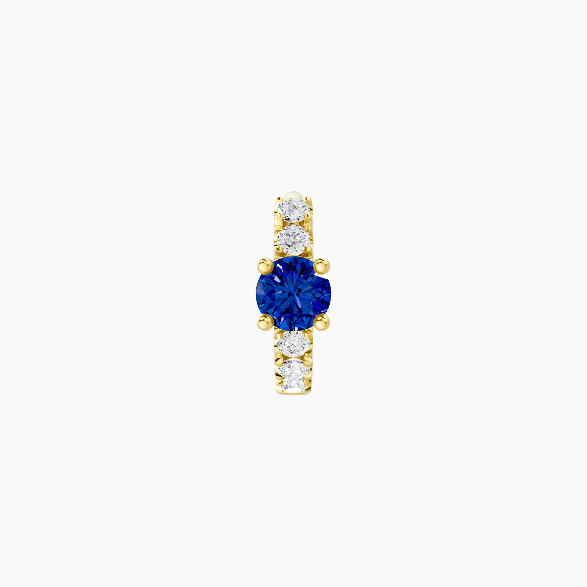 Inanna | 18k Yellow Gold 5 mm Round Sapphire & Diamond Hoop Piercing