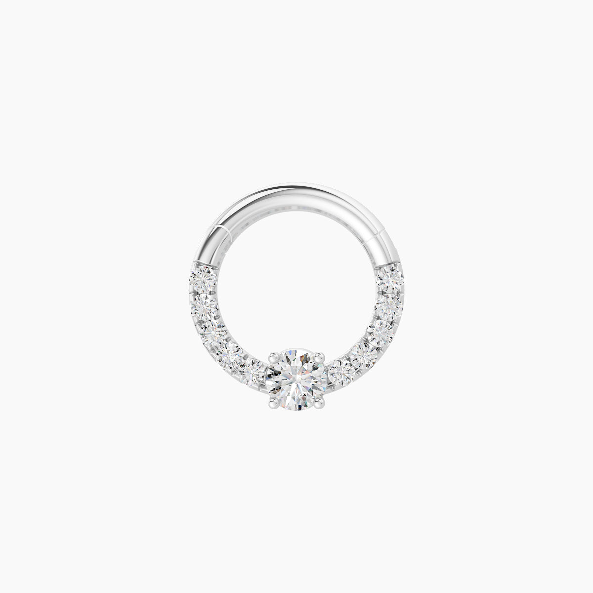 Inanna | 18k White Gold 6.5 mm Round Diamond Daith Piercing