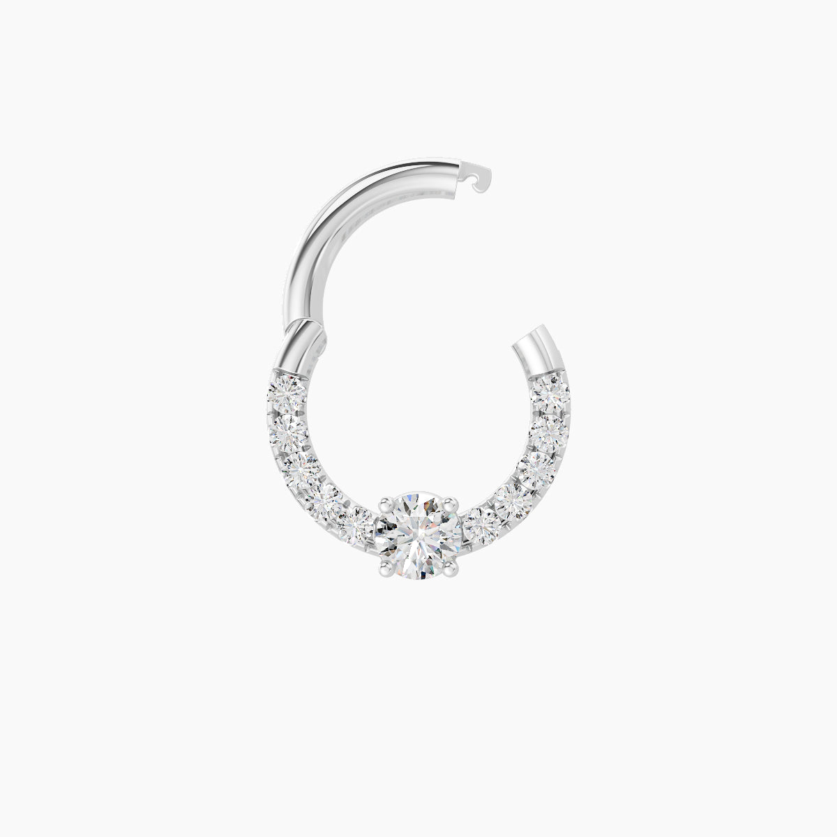 Inanna | 18k White Gold 6.5 mm Round Diamond Daith Piercing