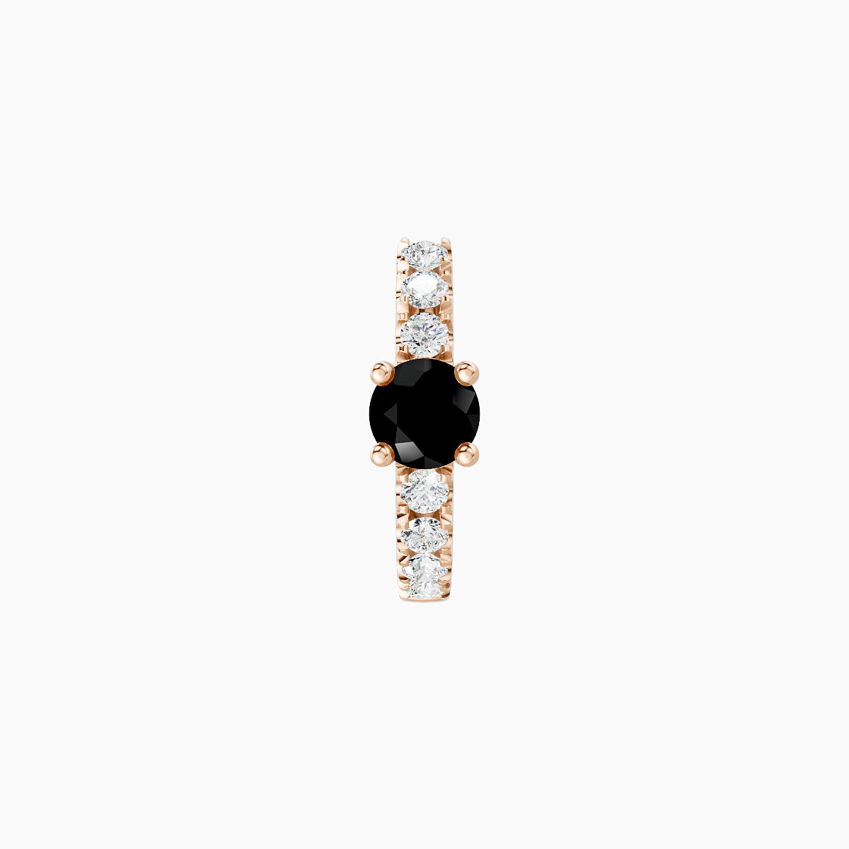 Inanna | 18k Rose Gold 6.5 mm Round Black Diamond & Diamond Hoop Piercing