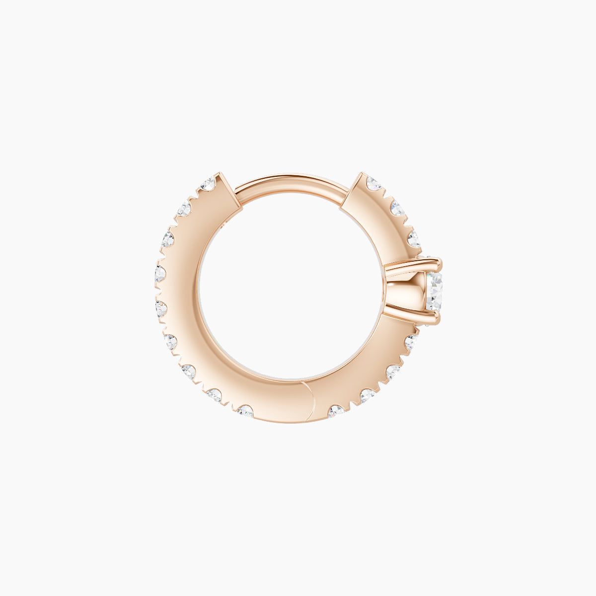 Inanna | 18k Rose Gold 6.5 mm Round Diamond Hoop Piercing
