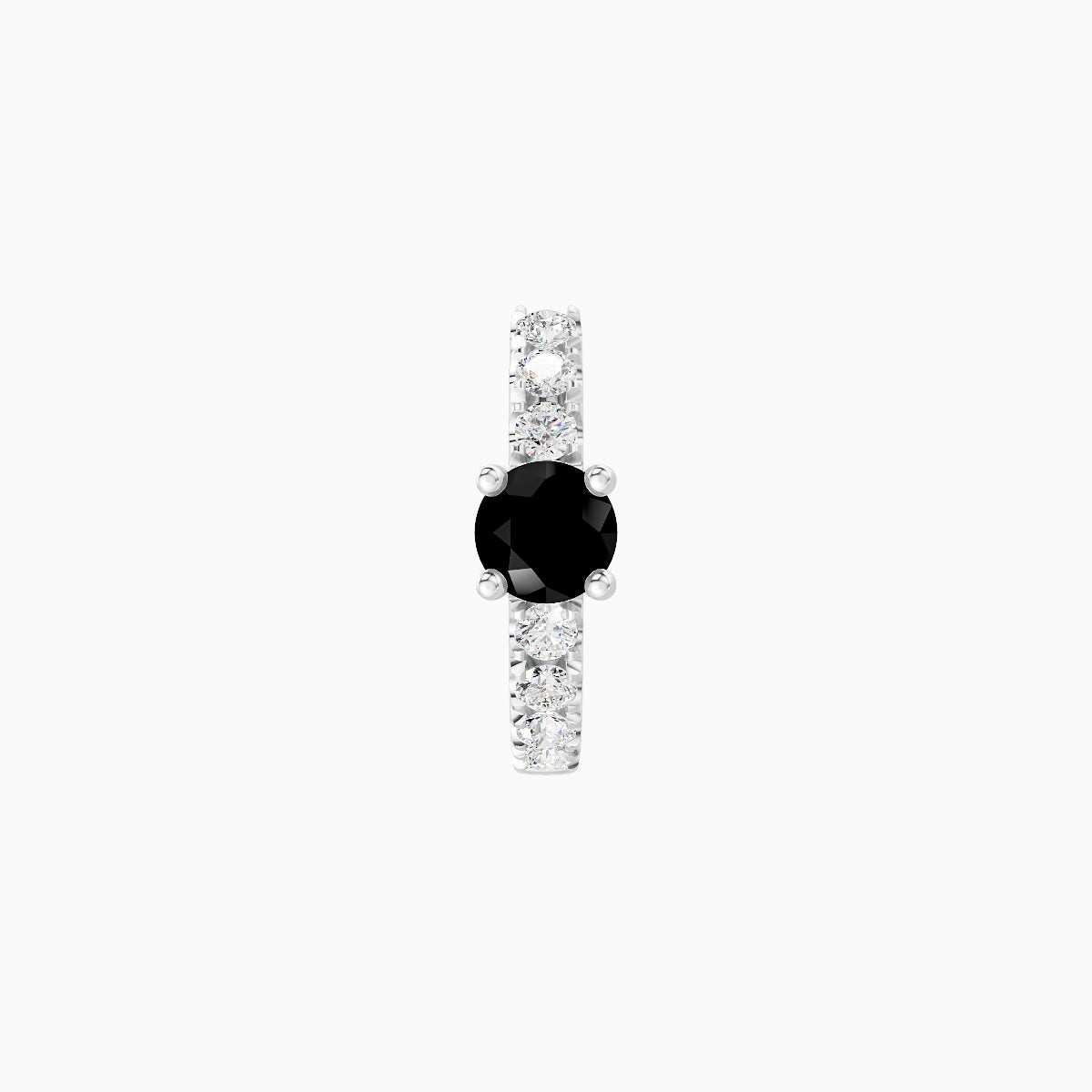 Inanna | 18k White Gold 6.5 mm Round Black Diamond & Diamond Hoop Piercing