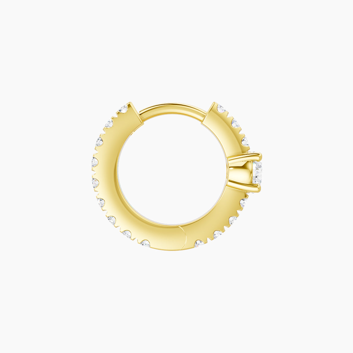 Inanna | 18k Yellow Gold 6.5 mm Round Diamond Hoop Piercing