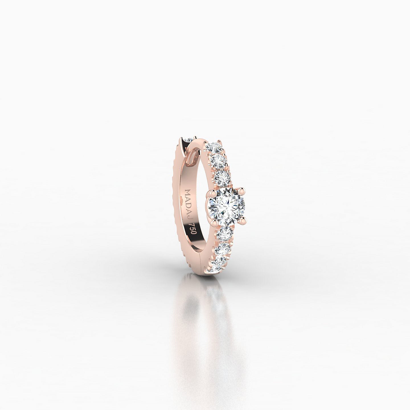 Inanna | 18k Rose Gold 6.5 mm Round Diamond Hoop Piercing