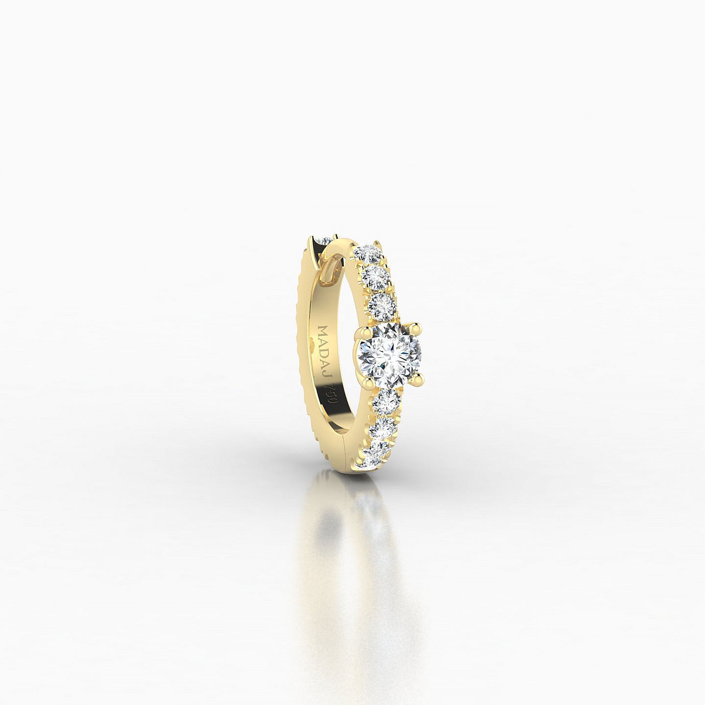 Inanna | 18k Yellow Gold 6.5 mm Round Diamond Hoop Piercing
