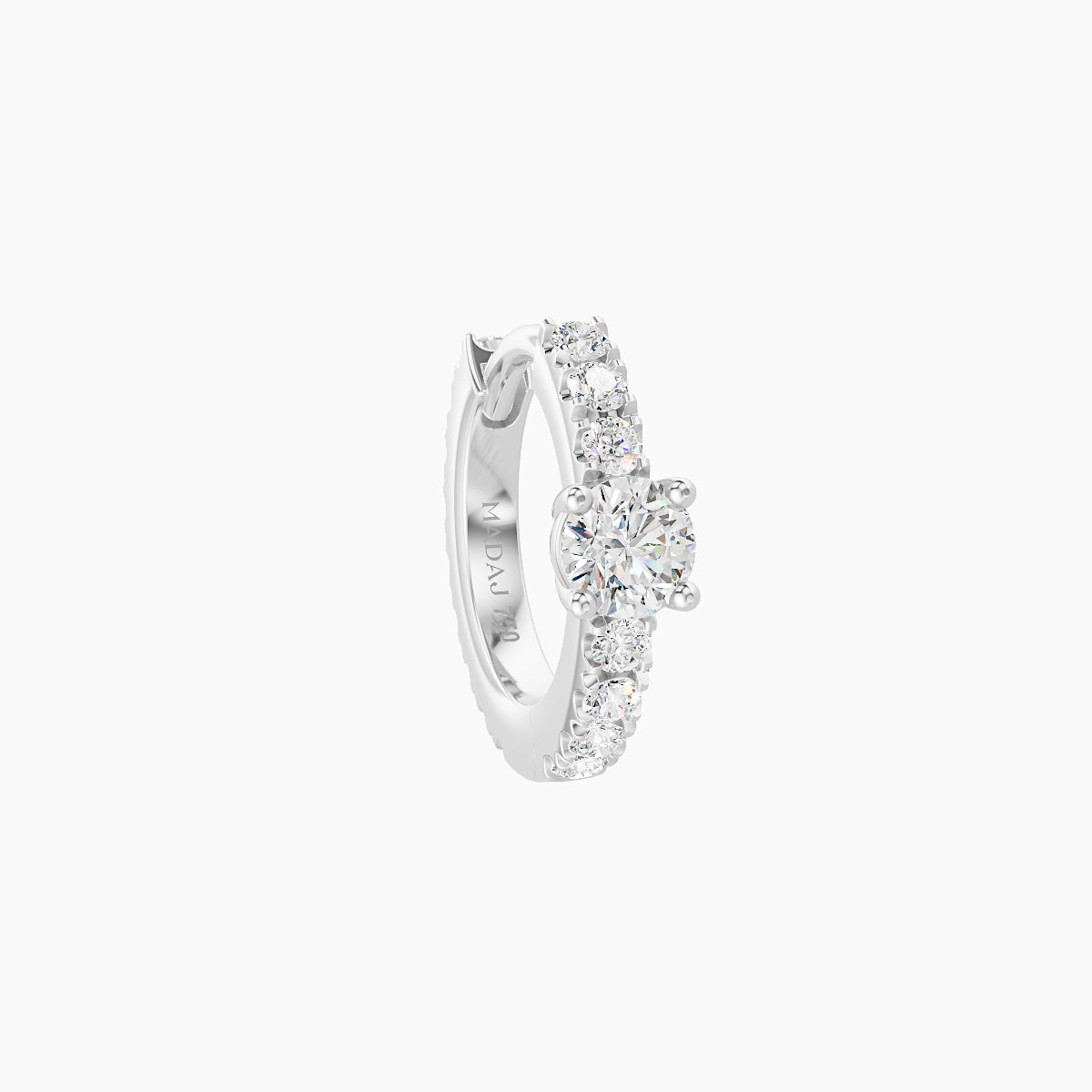 Inanna | 18k White Gold 6.5 mm Round Diamond Nose Ring Piercing