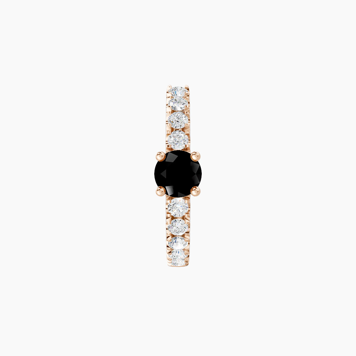 Inanna | 18k Rose Gold 8 mm Round Black Diamond & Diamond Hoop Piercing