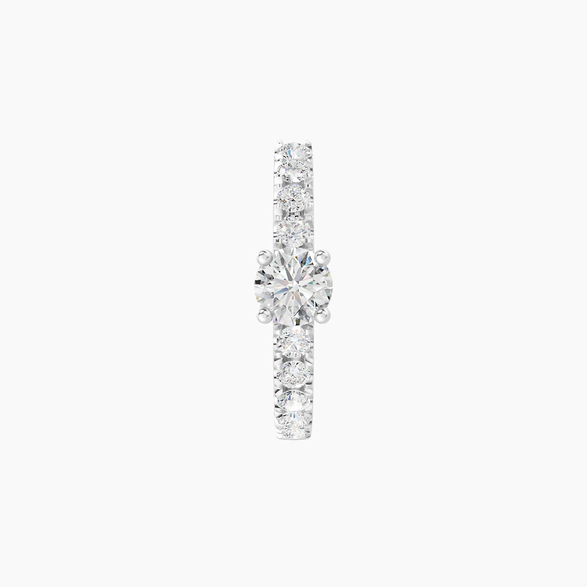 Inanna | 18k White Gold 8 mm Round Diamond Hoop Piercing