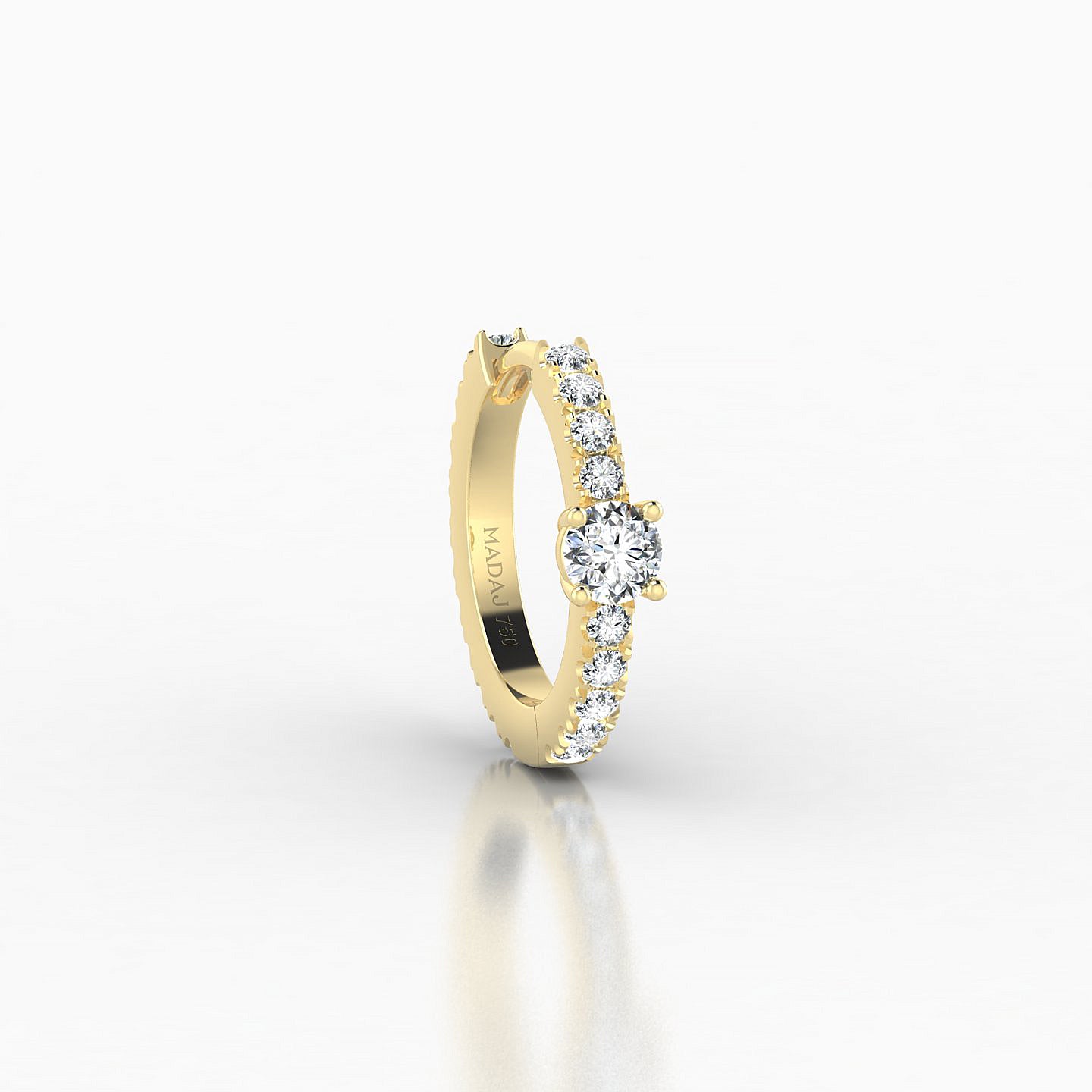 Inanna | 18k Yellow Gold 8 mm Round Diamond Hoop Piercing