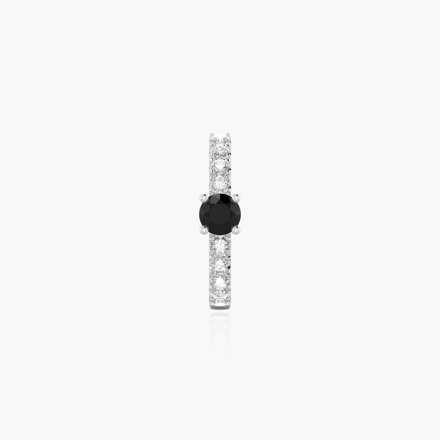 Inanna | 18k White Gold 8 mm Round Black Diamond & Diamond Hoop Piercing