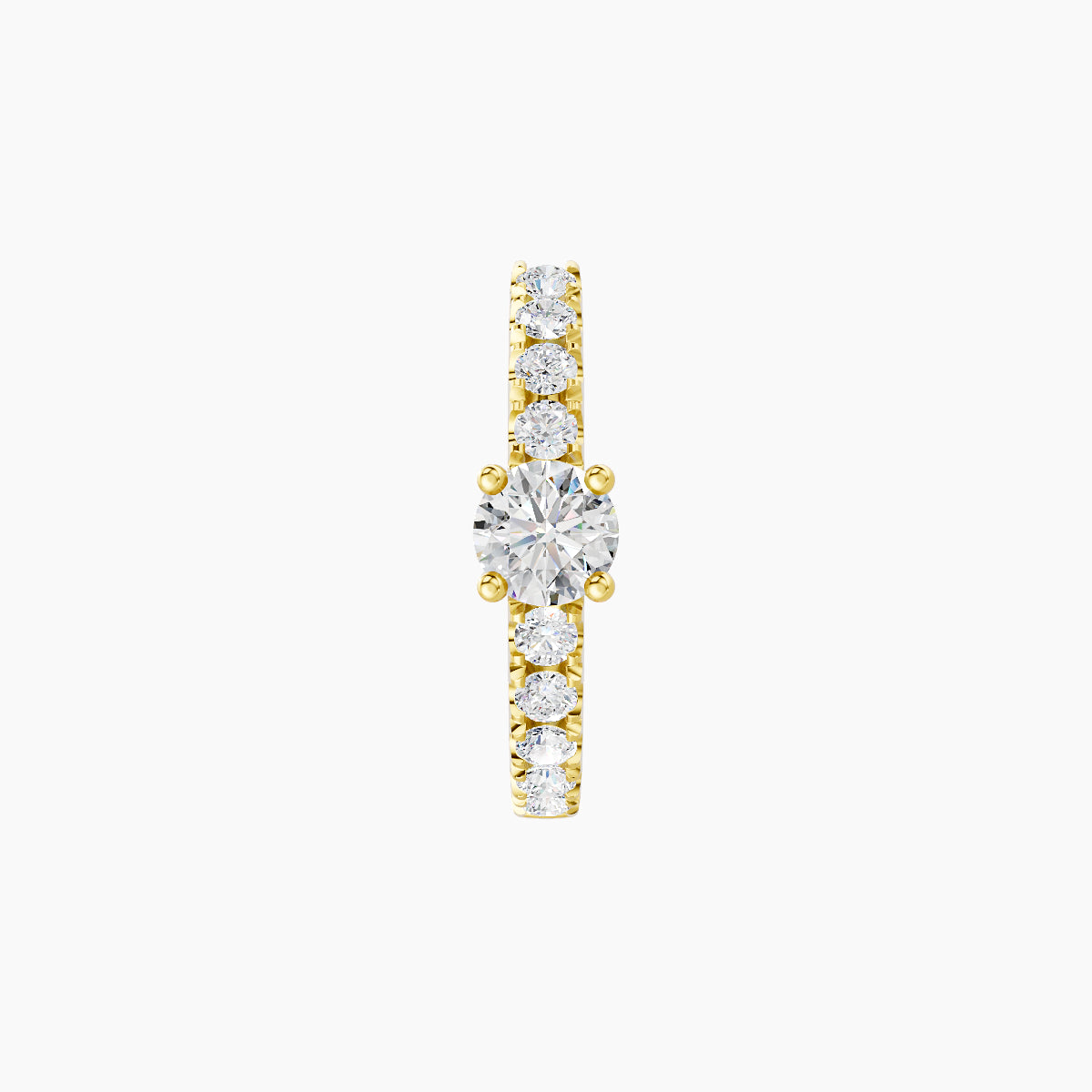 Inanna | 18k Yellow Gold 8 mm Round Diamond Nose Ring Piercing