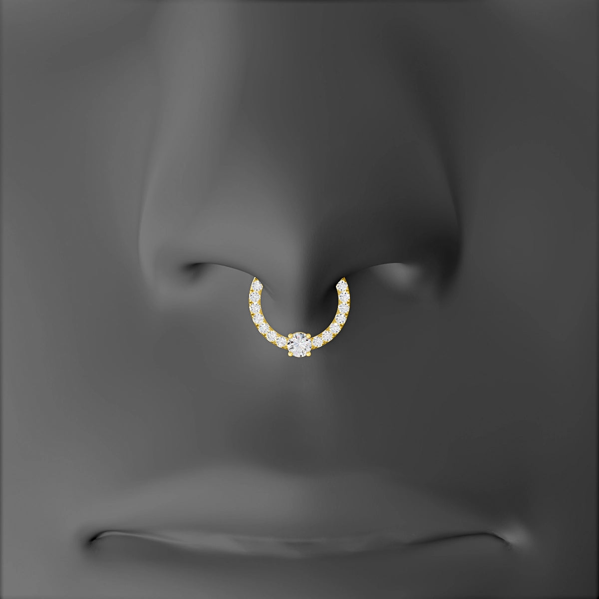 Inanna | 18k Yellow Gold 8 mm Round Diamond Septum Piercing