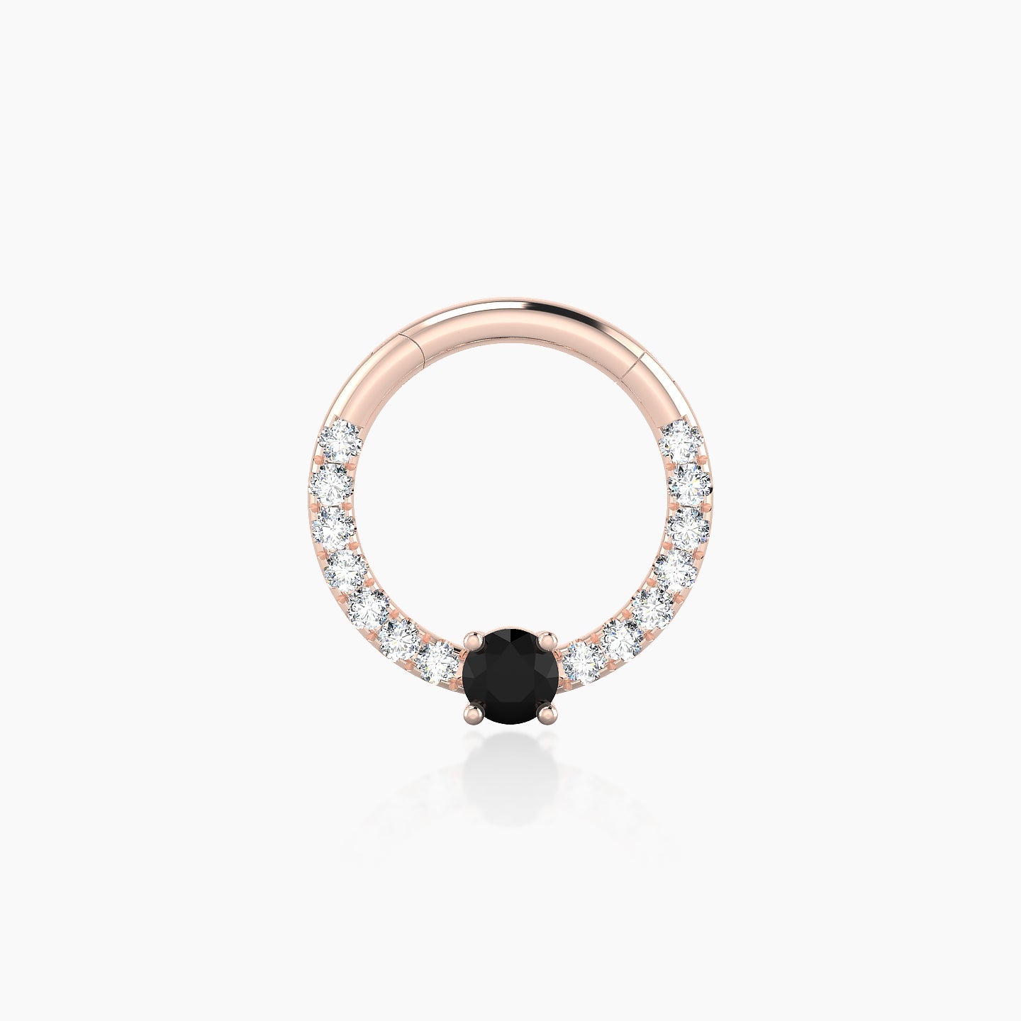 Inanna | 18k Rose Gold 8 mm Round Black Diamond & Diamond Septum Piercing