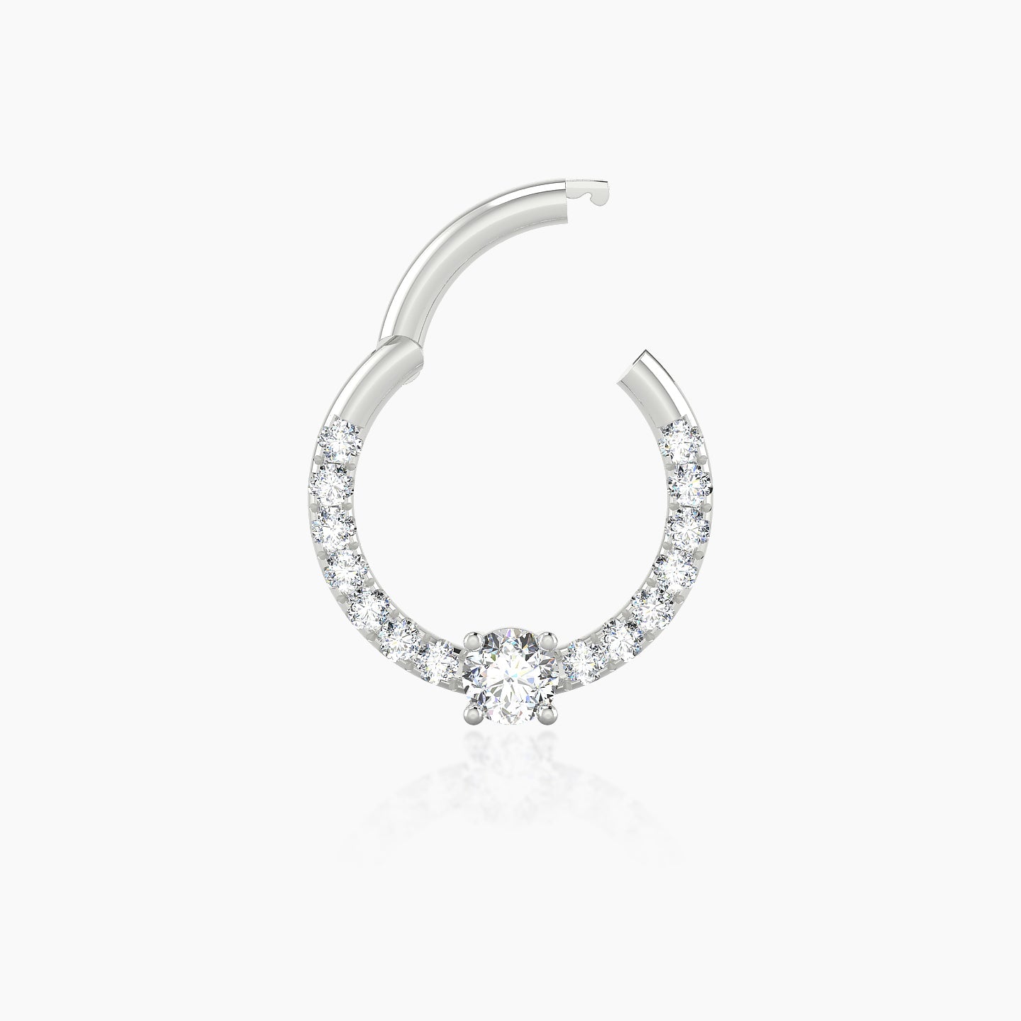 Inanna | 18k White Gold 8 mm Round Diamond Septum Piercing