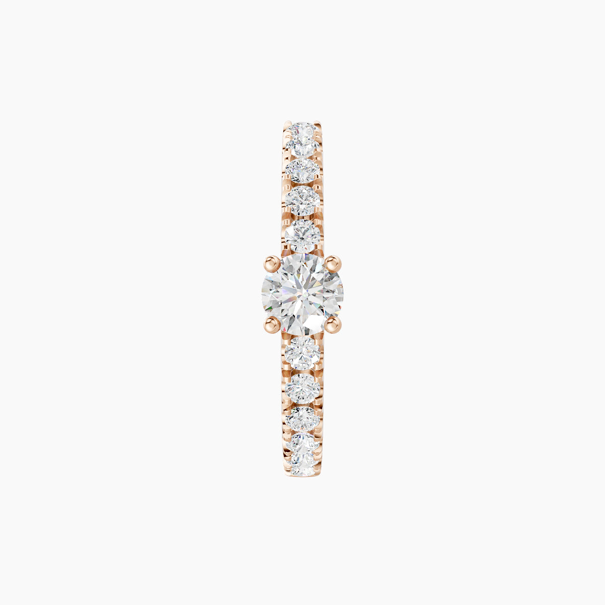 Inanna | 18k Rose Gold 9.5 mm Round Diamond Hoop Piercing
