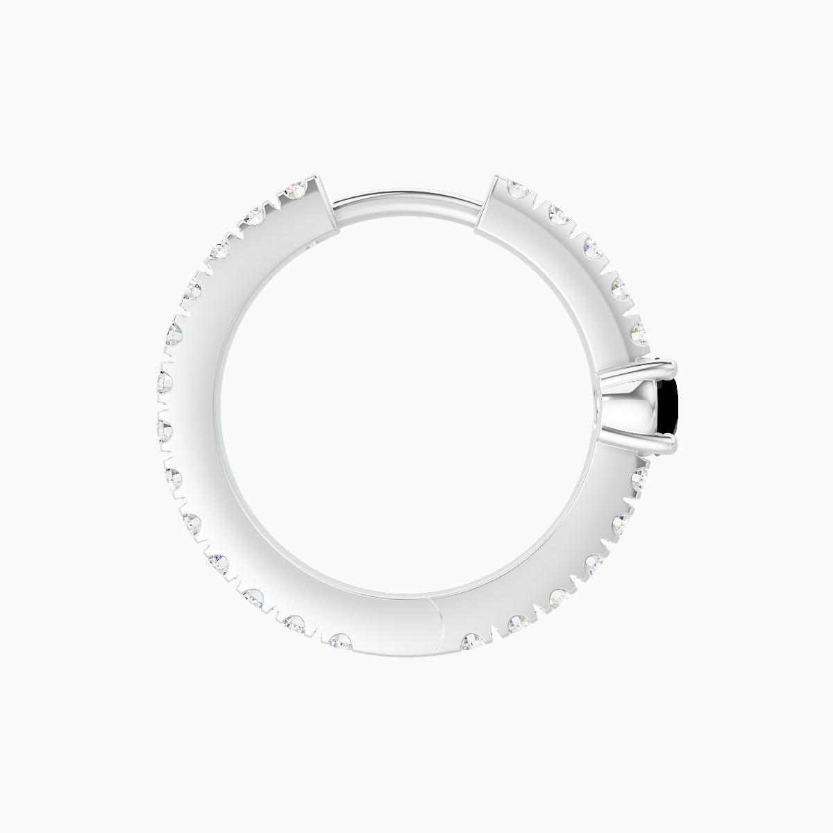 Inanna | 18k White Gold 9.5 mm Round Black Diamond & Diamond Hoop Piercing