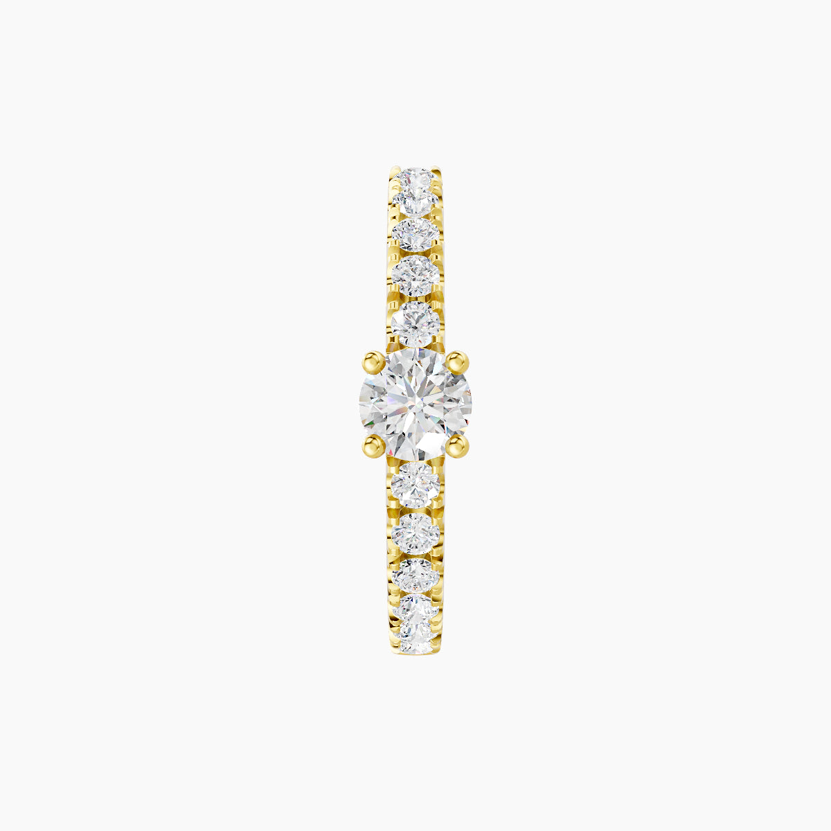 Inanna | 18k Yellow Gold 9.5 mm Round Diamond Hoop Piercing