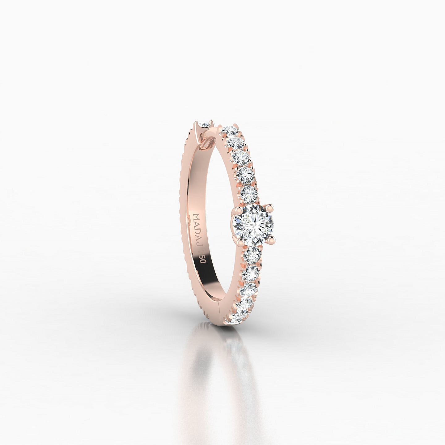 Inanna | 18k Rose Gold 9.5 mm Round Diamond Hoop Piercing