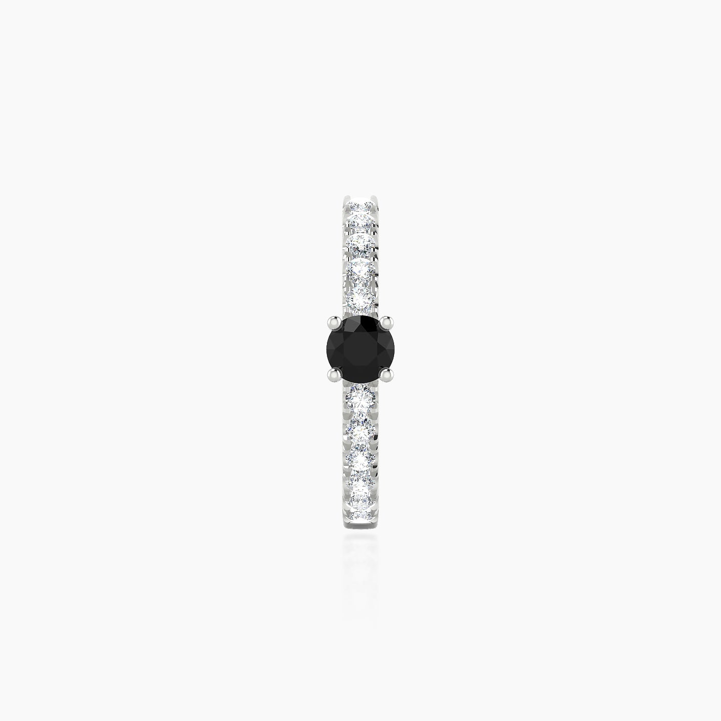 Inanna | 18k White Gold 9.5 mm Round Black Diamond & Diamond Hoop Piercing