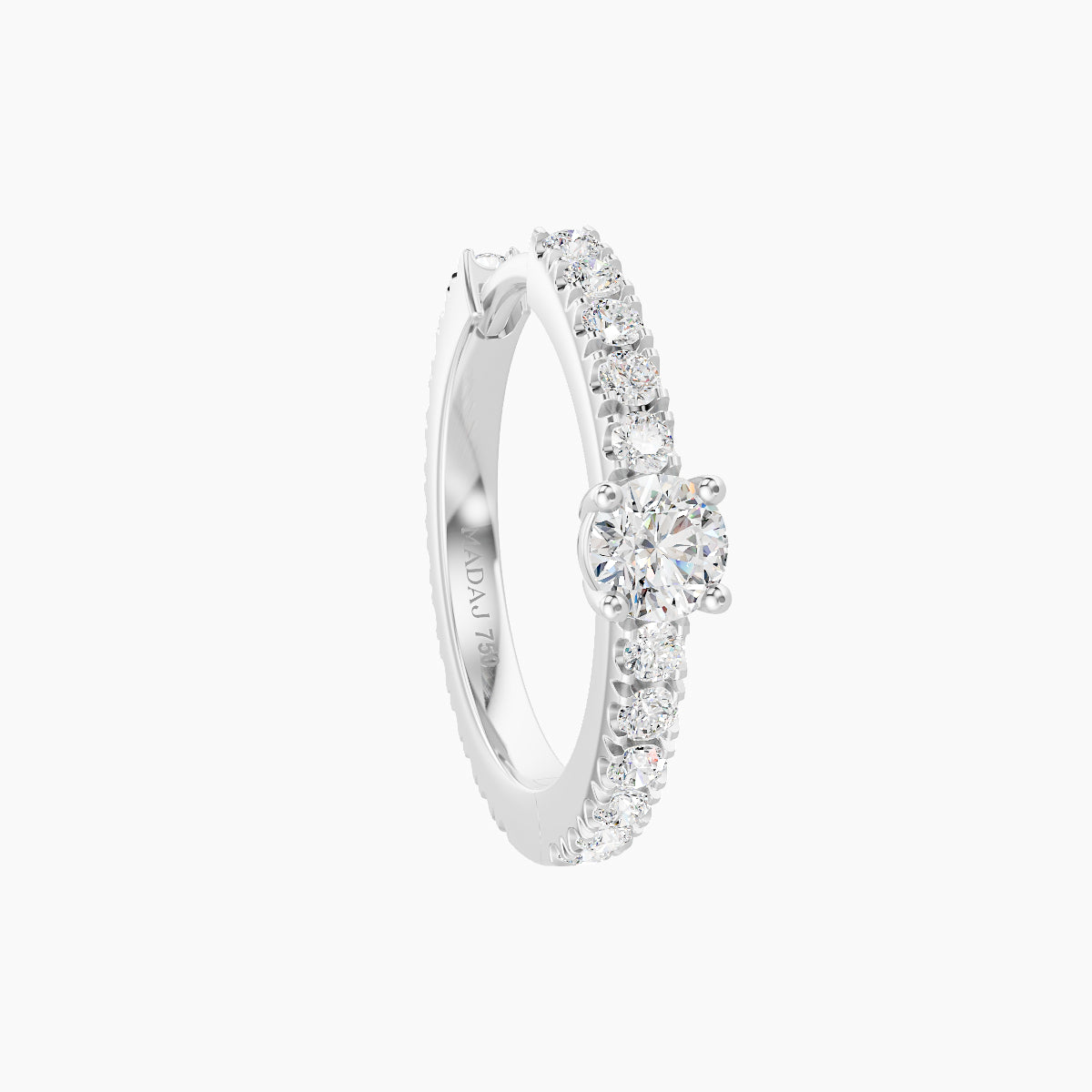 Inanna | 18k White Gold 9.5 mm Round Diamond Nose Ring Piercing