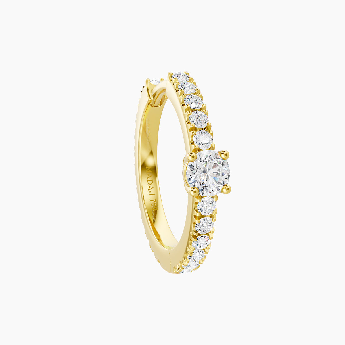 Inanna | 18k Yellow Gold 9.5 mm Round Diamond Nose Ring Piercing