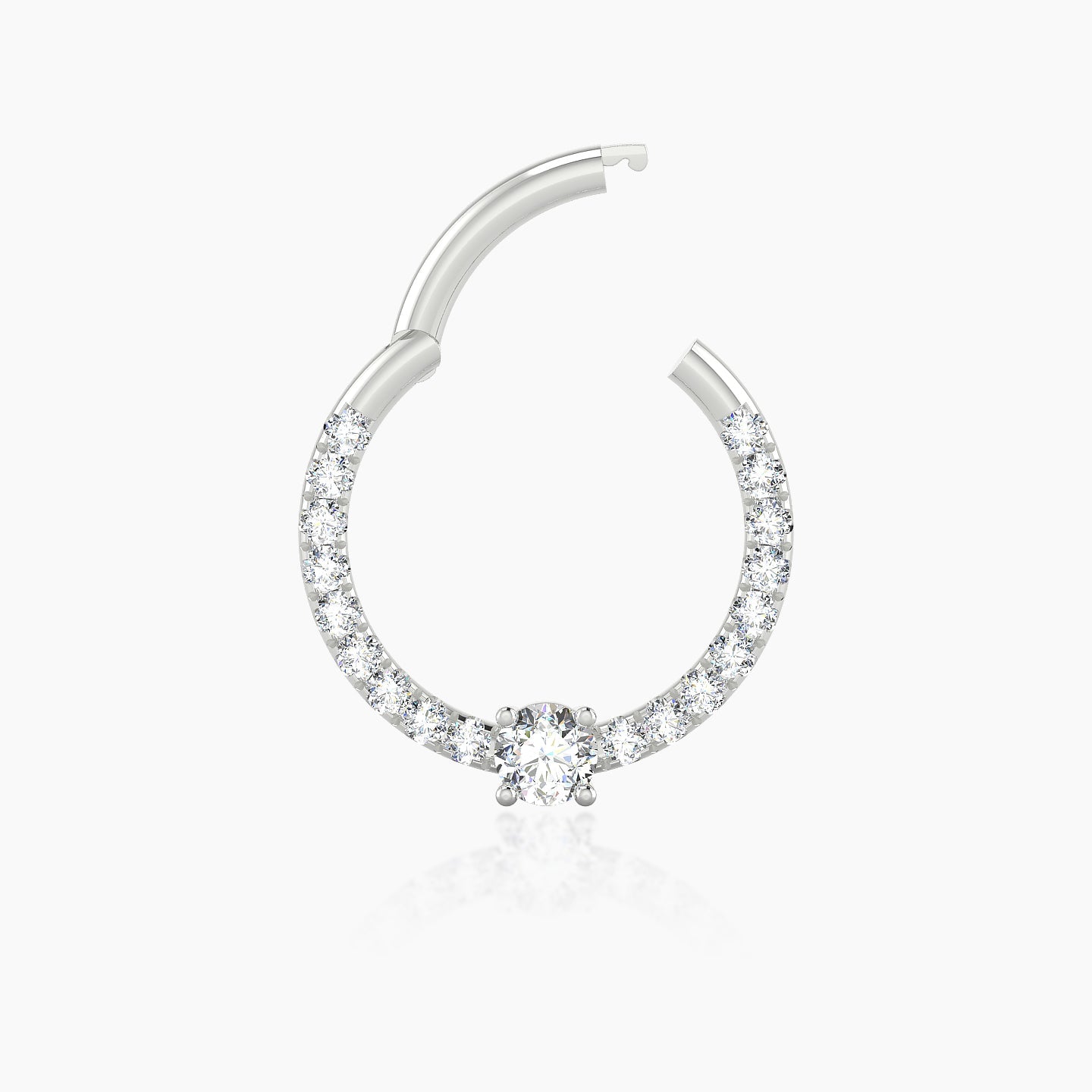 Inanna | 18k White Gold 9.5 mm Round Diamond Septum Piercing