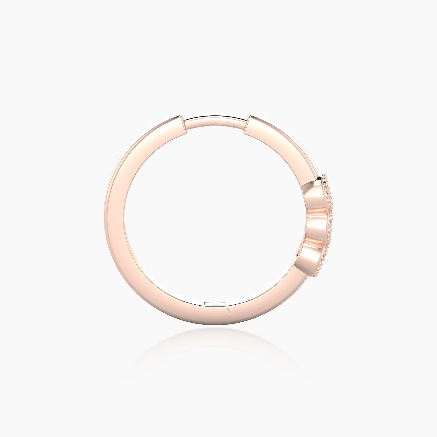 Irene | 18k Rose Gold 11 mm Trilogy Diamond Hoop Piercing