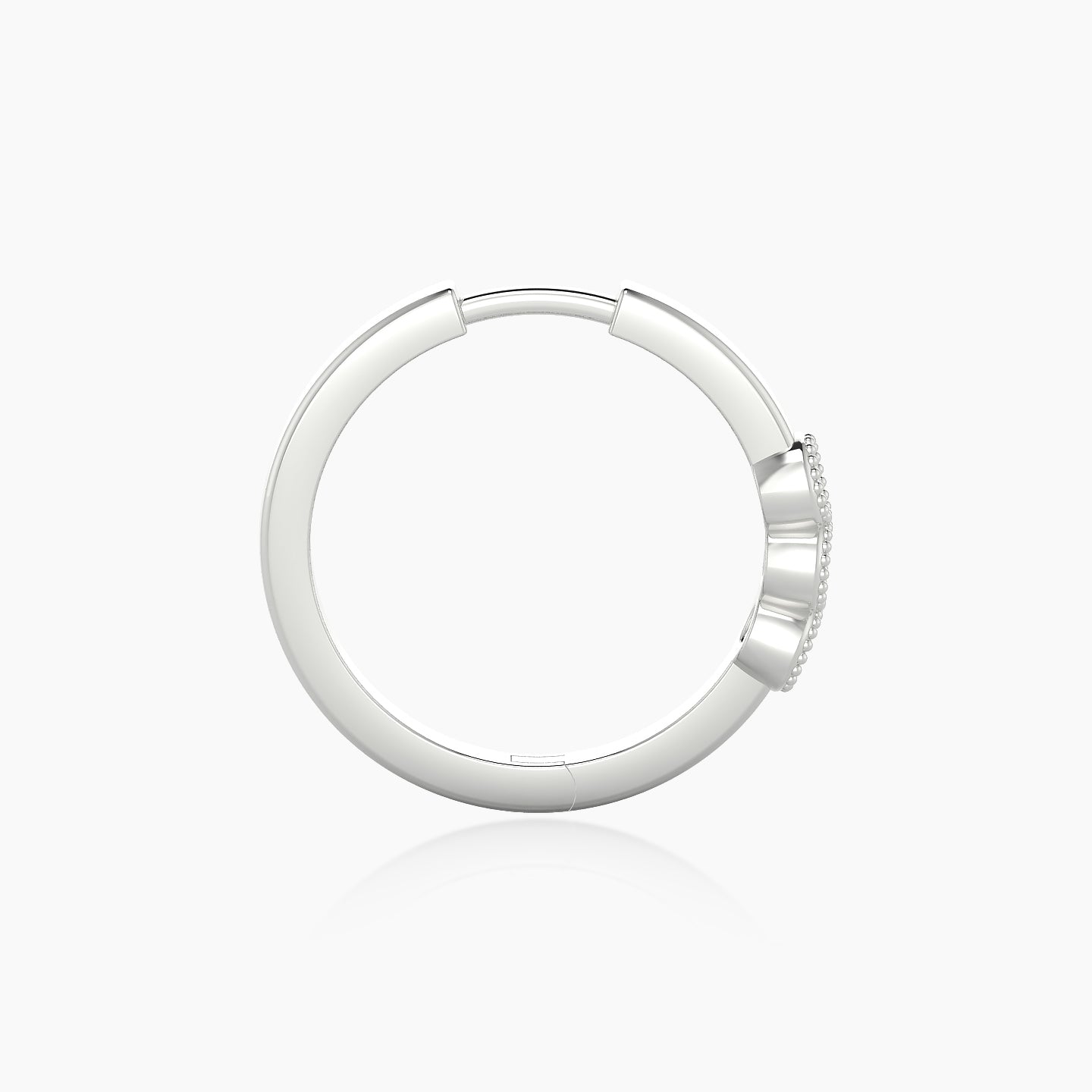Irene | 18k White Gold 11 mm Trilogy Diamond Hoop Piercing