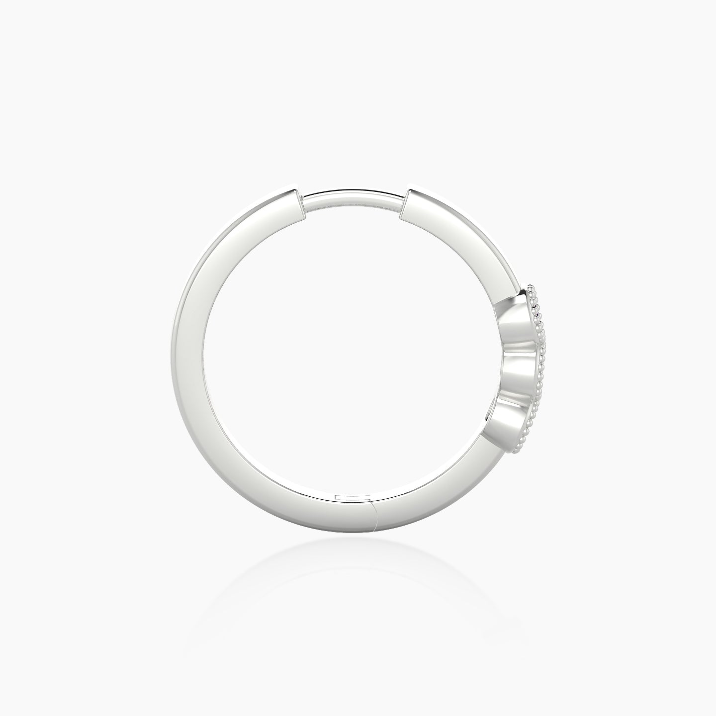 Irene | 18k White Gold 11 mm Trilogy Ruby Hoop Piercing