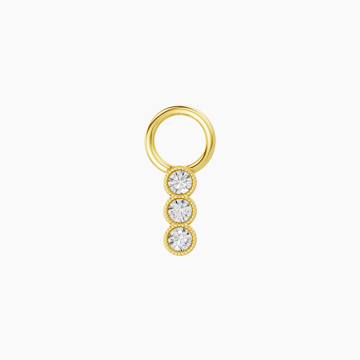 Irene | 18k Yellow Gold 5.5 mm Trilogy Diamond Charm