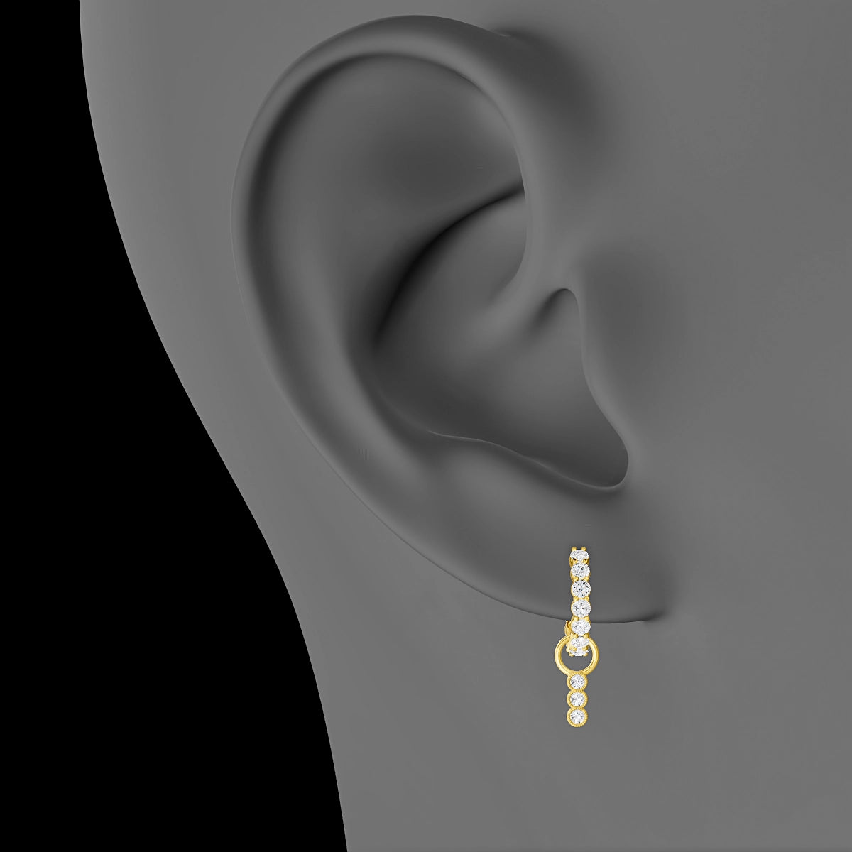 Irene | 18k Yellow Gold 5.5 mm Trilogy Diamond Charm