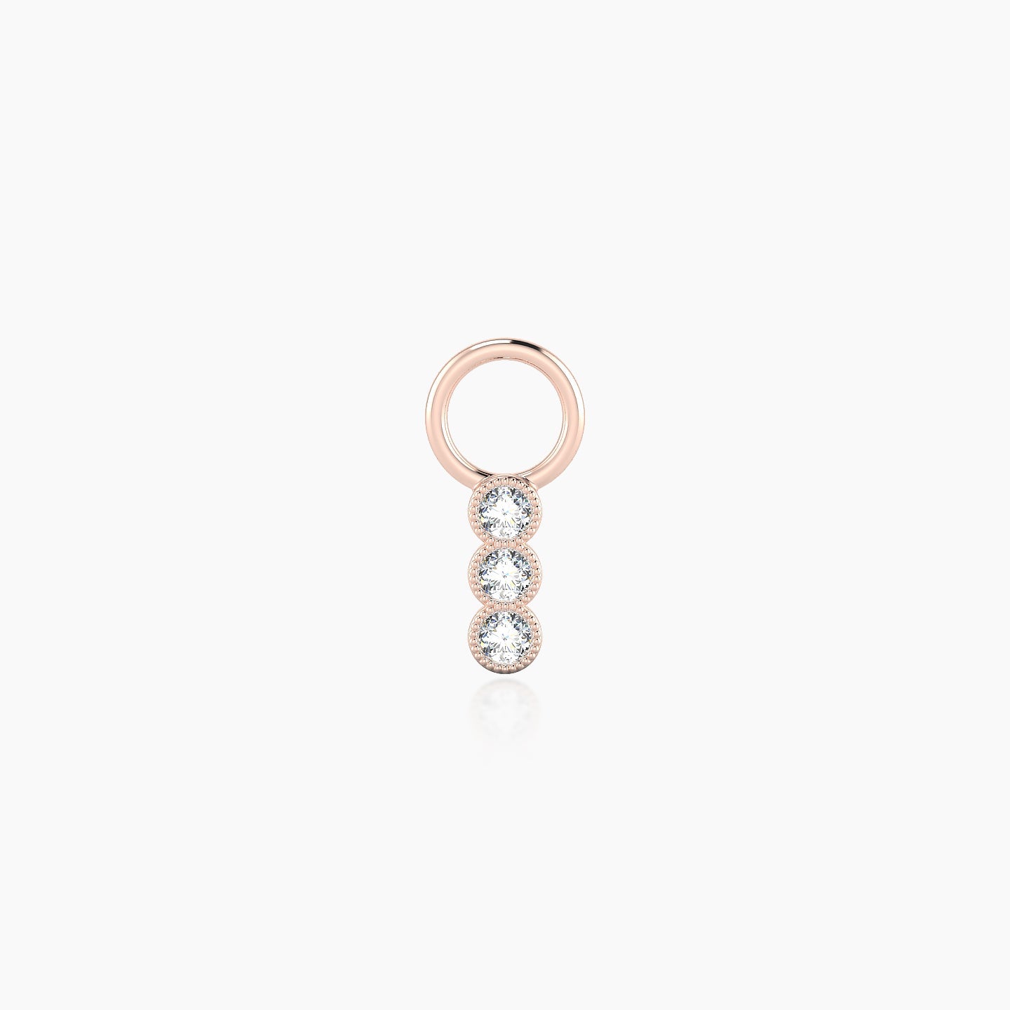 Irene | 18k Rose Gold 5.5 mm Trilogy Diamond Charm