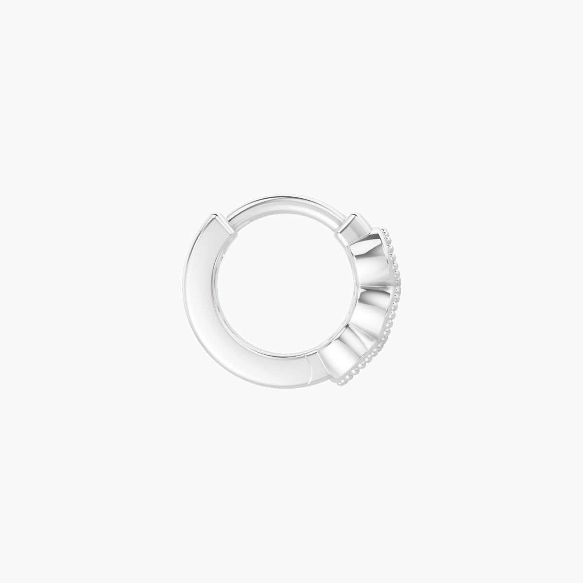 Irene | 18k White Gold 5 mm Trilogy Emerald Hoop Piercing