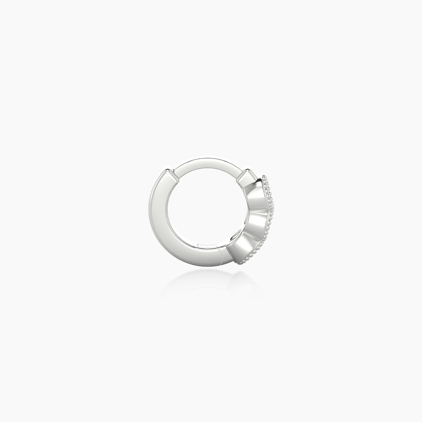 Irene | 18k White Gold 5 mm Trilogy Diamond Hoop Piercing