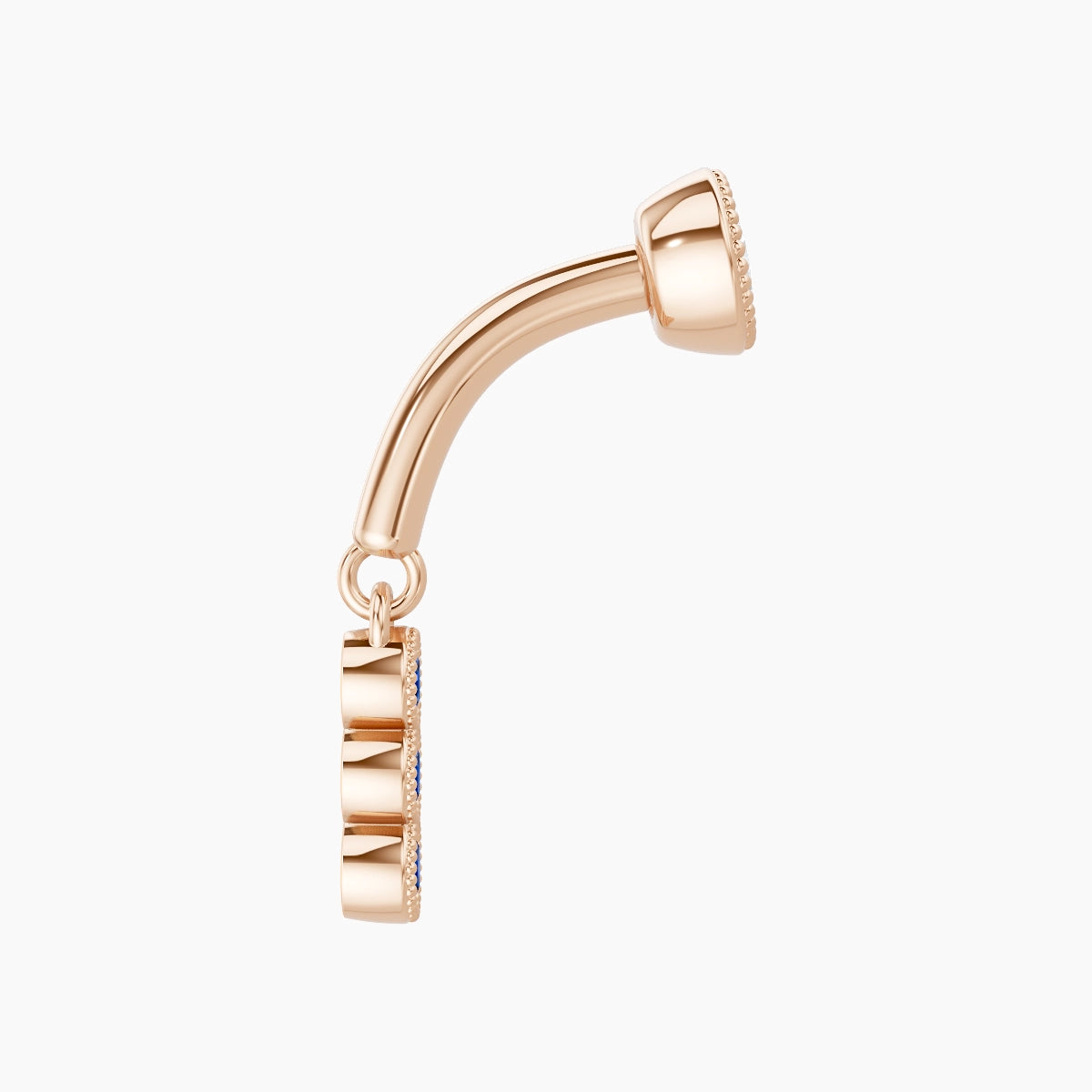 Irene | 18k Rose Gold 6 mm Trilogy Sapphire & Diamond Rook Piercing