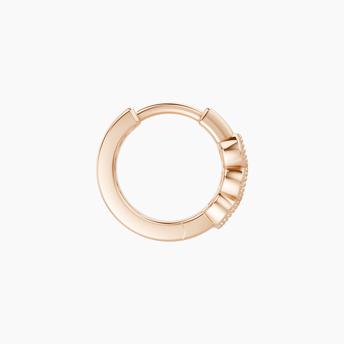 Irene | 18k Rose Gold 6.5 mm Trilogy Diamond Hoop Piercing