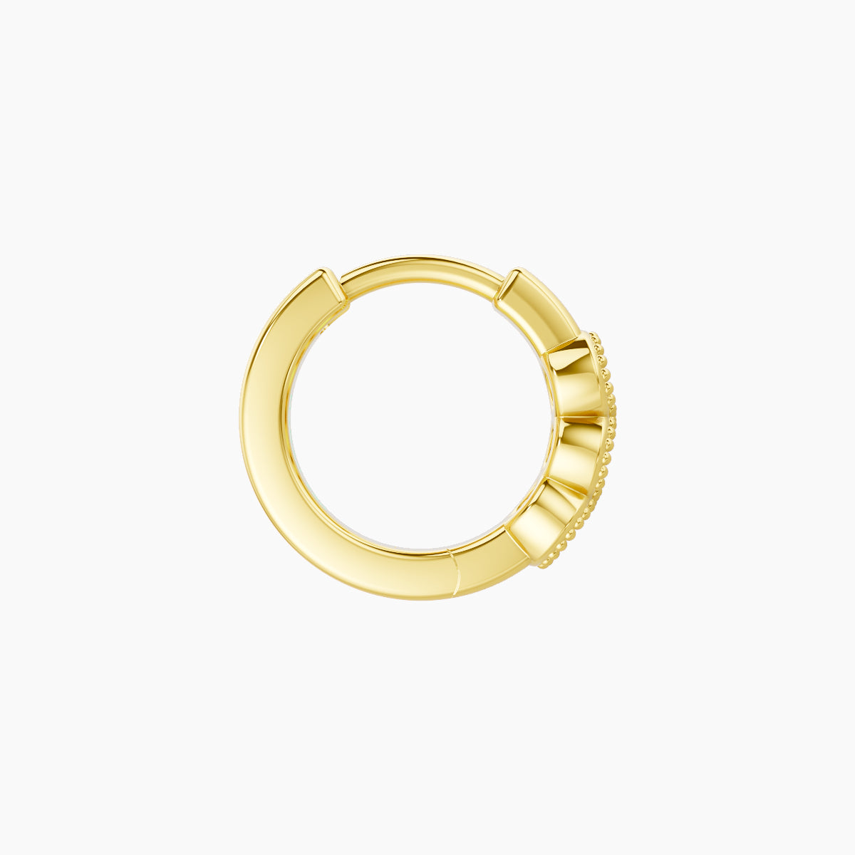 Irene | 18k Yellow Gold 6.5 mm Trilogy Black Diamond Hoop Piercing