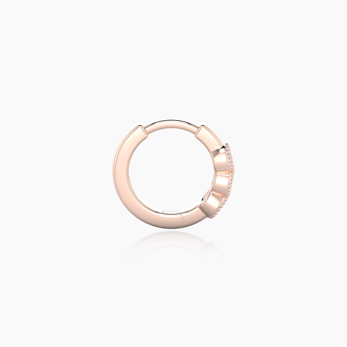 Irene | 18k Rose Gold 6.5 mm Trilogy Diamond Hoop Piercing