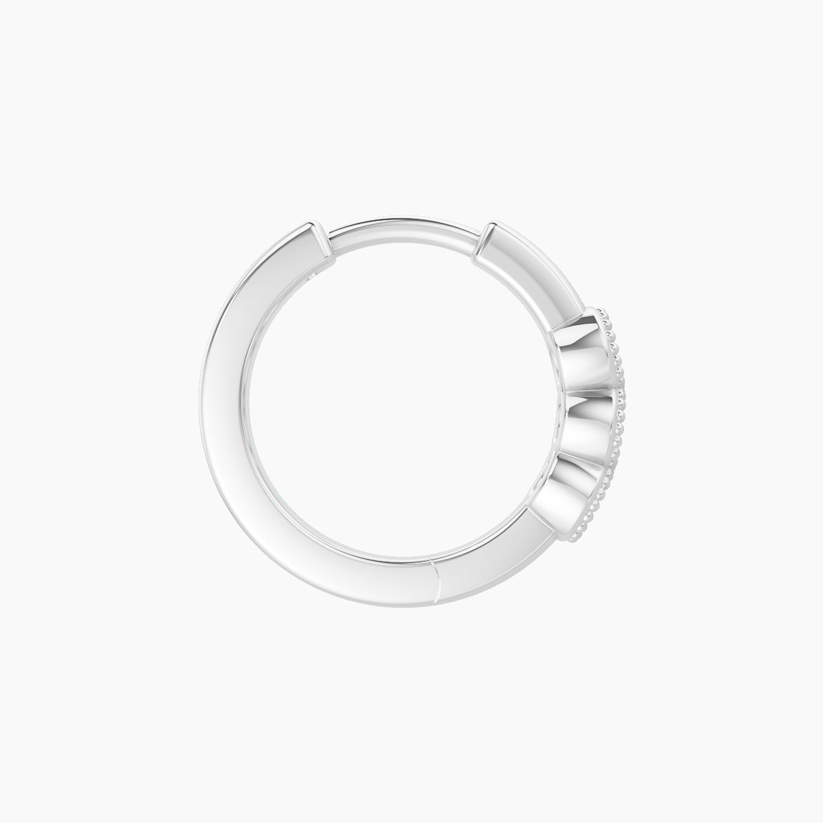 Irene | 18k White Gold 8 mm Trilogy Black Diamond Hoop Piercing