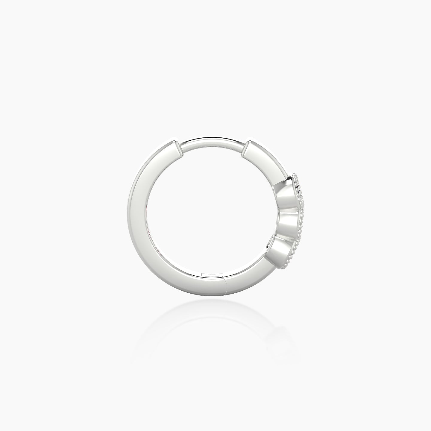 Irene | 18k White Gold 8 mm Trilogy Ruby Hoop Piercing